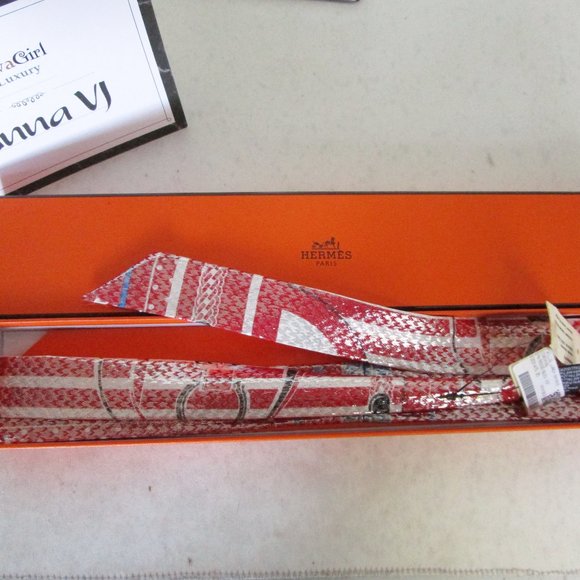 100% AUTHENTIC HERMES TWILLON DISCO LUREX (TWILLY LONG) SCARF BRAND NEW W/BOX - Picture 14 of 16